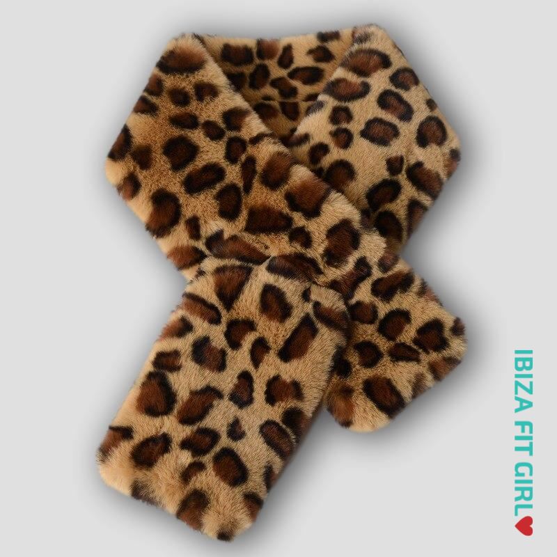 Ibiza Fit Girl - Dina Faux Fur Neck Muff - Brown Leopard