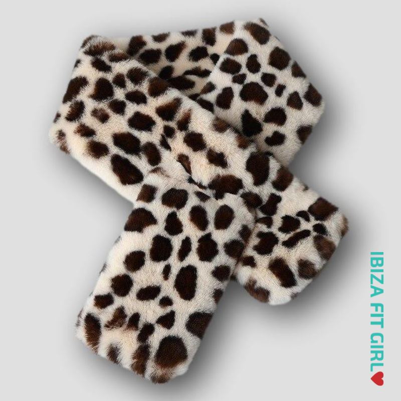 Ibiza Fit Girl - Dina Faux Fur Neck Muff - White Leopard