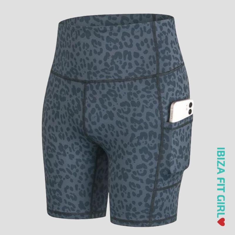Ibiza Fit Girl - Pipa Leopard Shorts - Blue / M