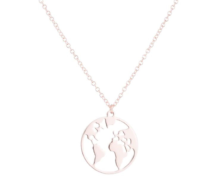 Ibiza Fit Girl - The World Necklace - Rose Gold