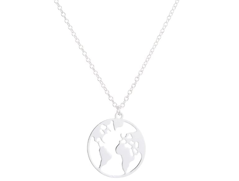 Ibiza Fit Girl - The World Necklace - Silver
