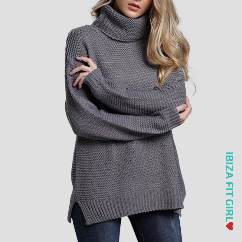 Ibiza Fit Girl - Xena Turtleneck Sweater - Grey / S