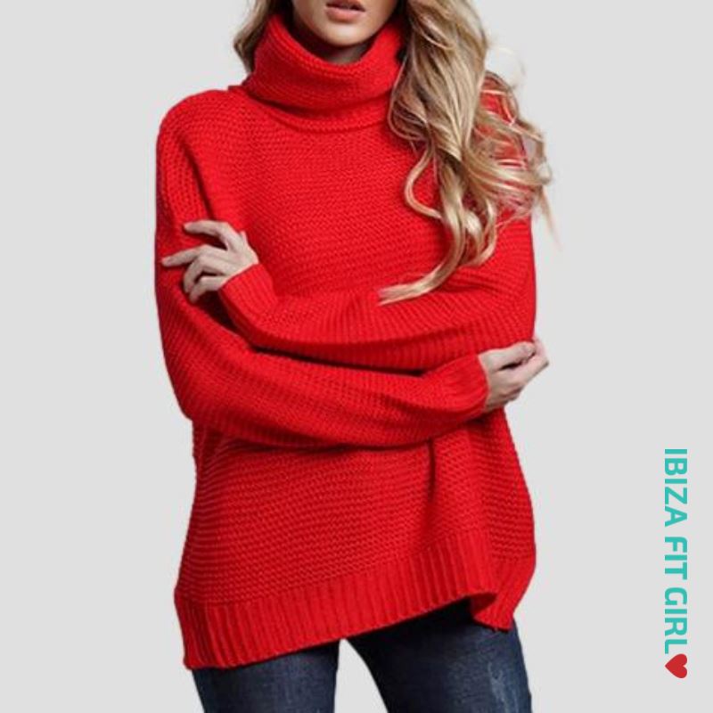 Ibiza Fit Girl - Xena Turtleneck Sweater - Red / S